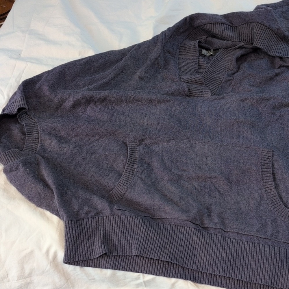 Prana Womens Hooded Kangaroo Pouch V-Neck Sweater